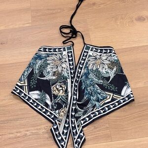 Floral Patterned Scarf Top halter